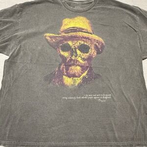 SOCIAL COLLISION Vincent Van Gogh Skull Quote- Artistic Rare Graphic Tee L/XL